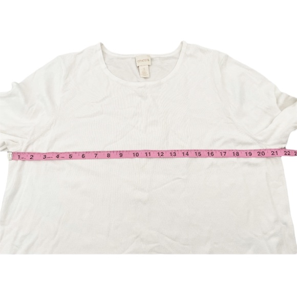 Chico’s White Long Sleeves Top Size XL - Picture 6 of 8